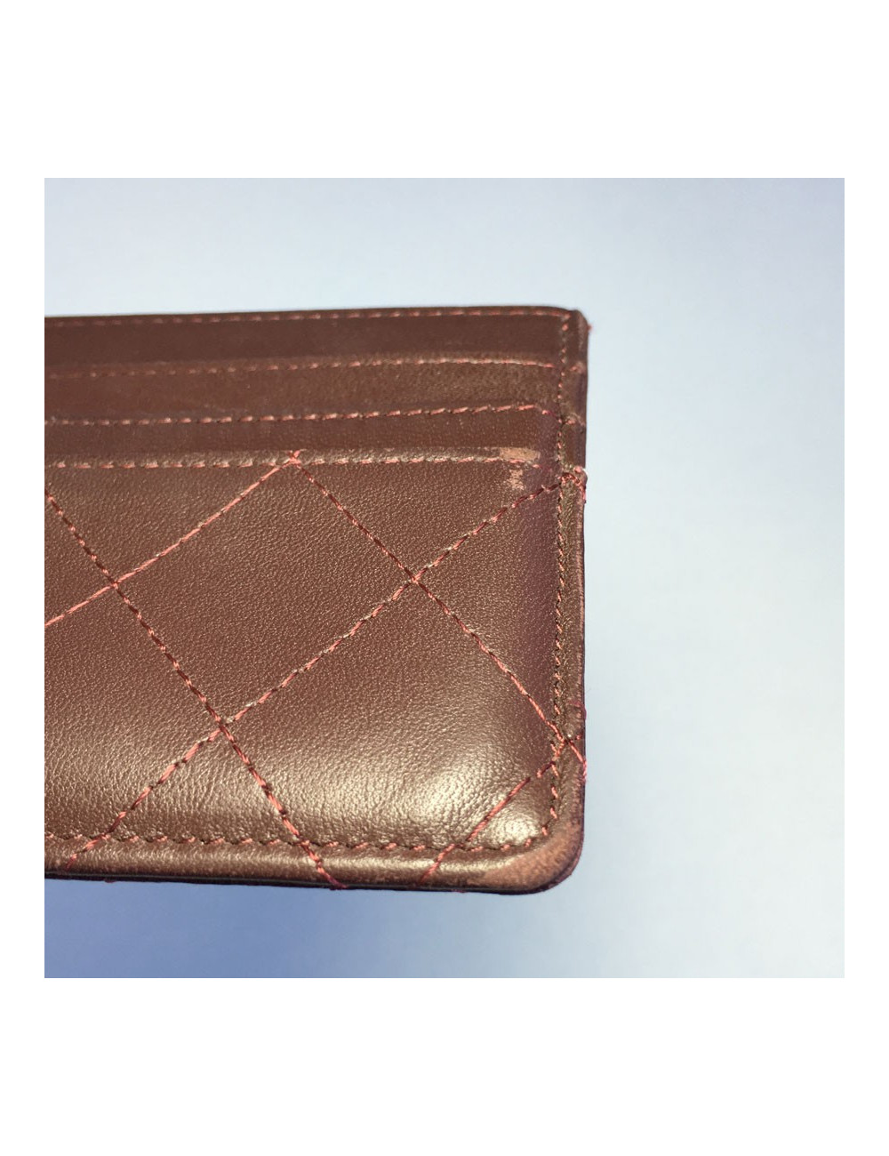 xxx Porte-cartes et billets CHANEL cuir matelassé bordeaux