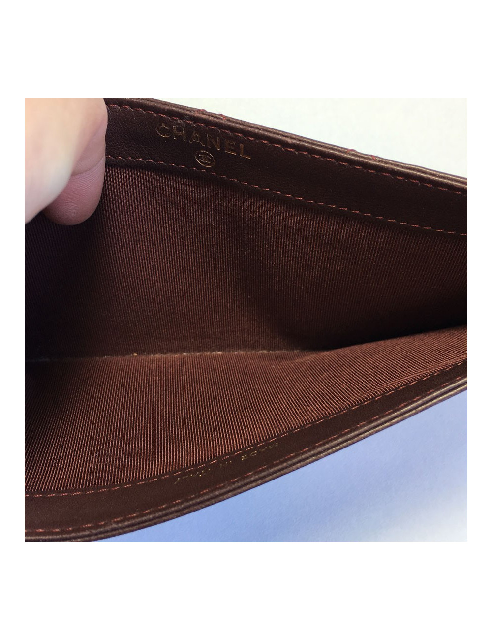 xxx Porte-cartes et billets CHANEL cuir matelassé bordeaux