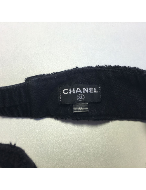 xxx Visière CHANEL noire en éponge Taille M