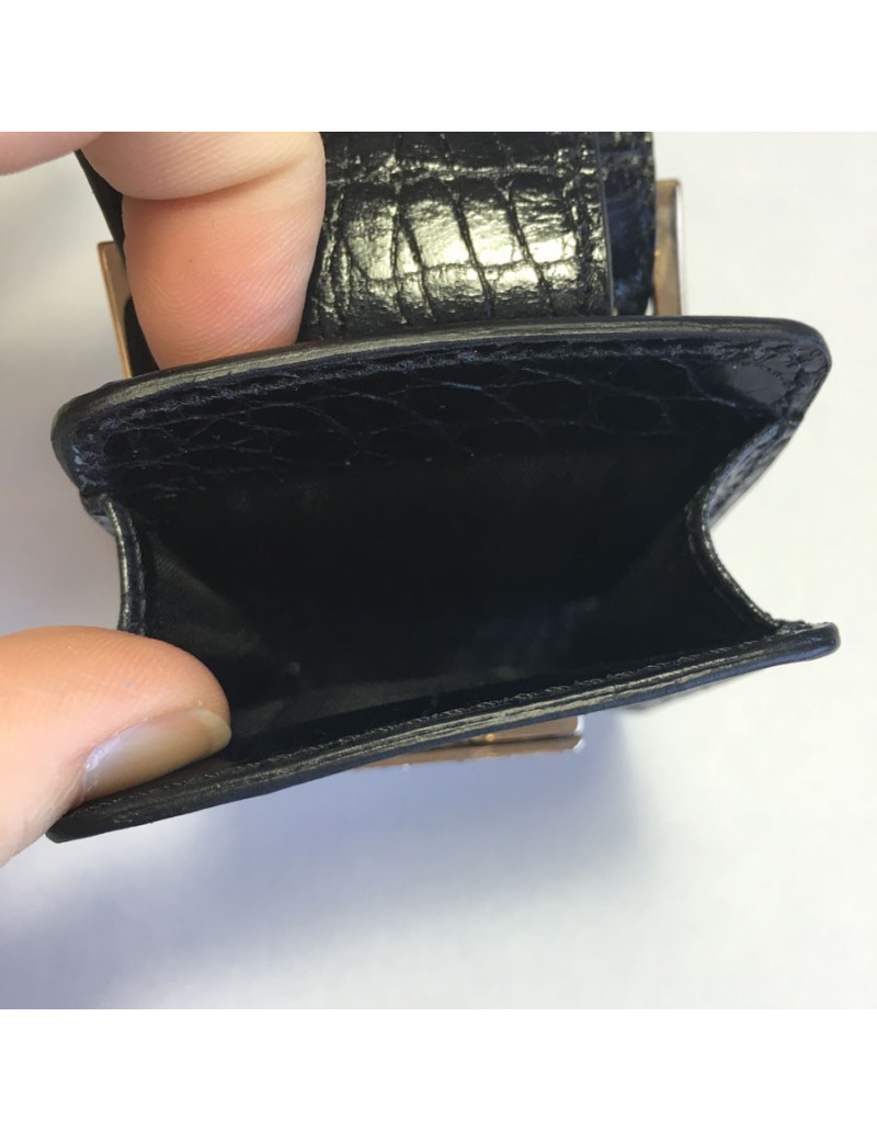 xxx Etui à cigarettes VALENTINO GARAVANI en croco verni noir et strass