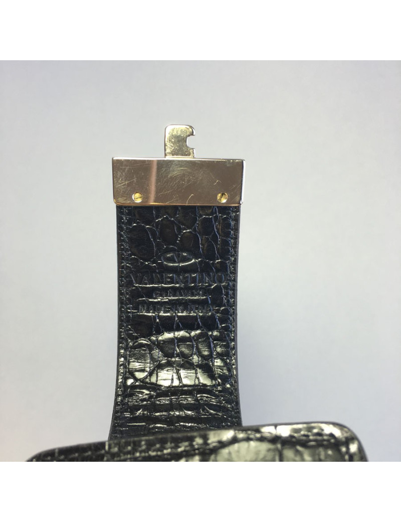 xxx Etui à cigarettes VALENTINO GARAVANI en croco verni noir et strass