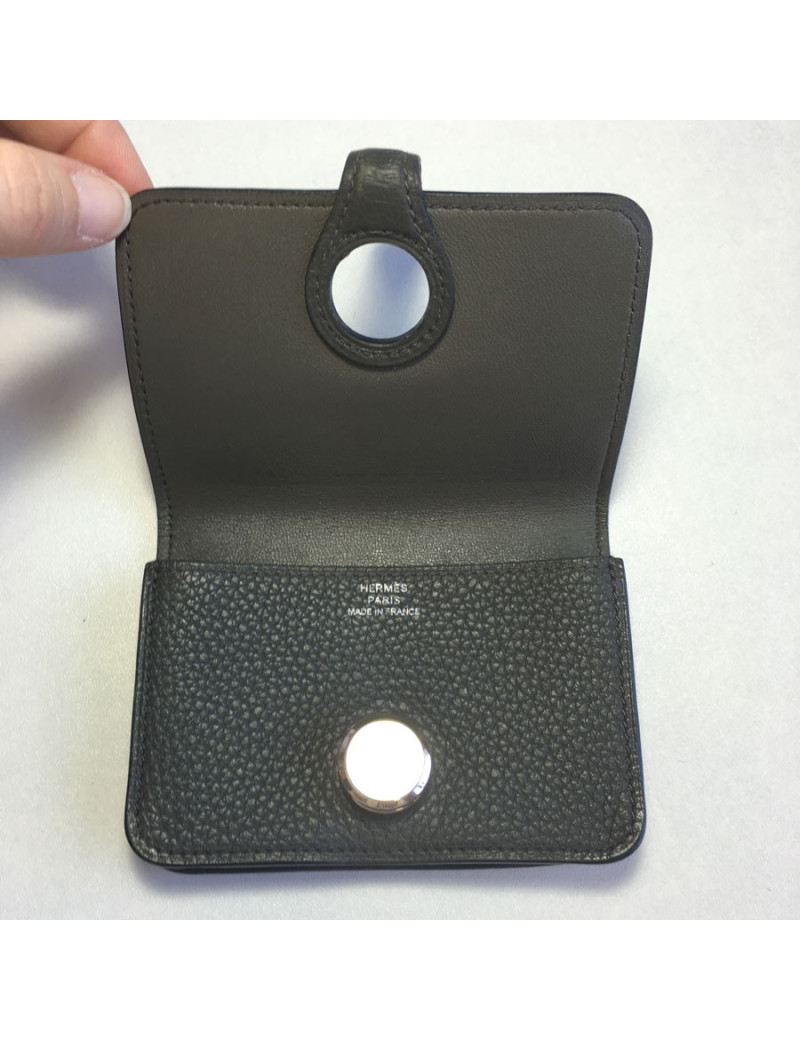 HERMES Dogon wallet khaki togo leather