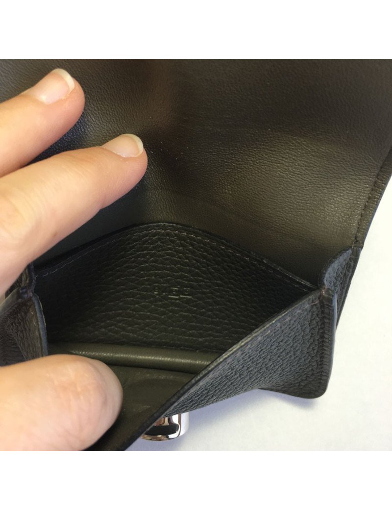 xxx Portefeuille HERMES Dogon en cuir togo kaki