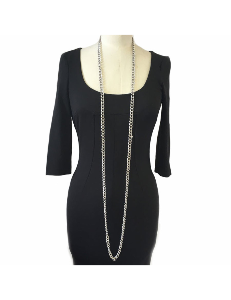 Sautoir chaîne MARGUERITE de VALOIS en métal argenté