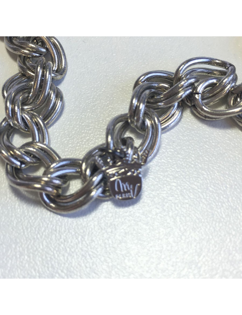 Sautoir chaîne MARGUERITE de VALOIS en métal argenté