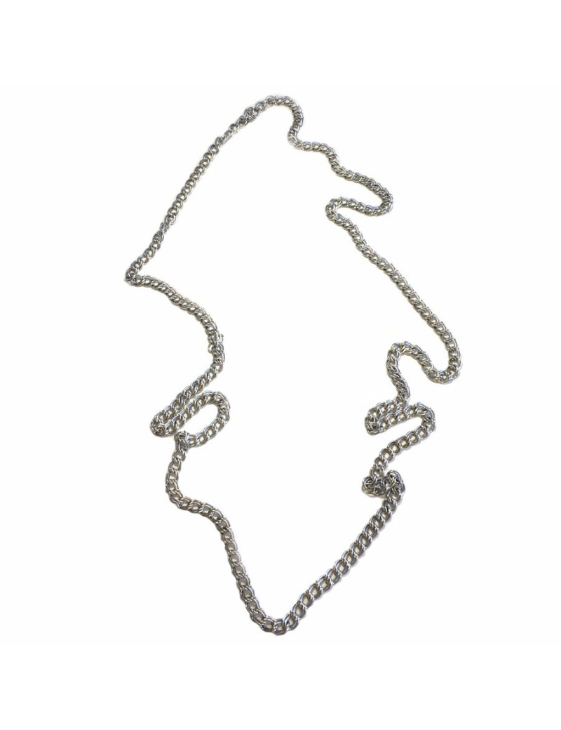 Sautoir chaîne MARGUERITE de VALOIS en métal argenté