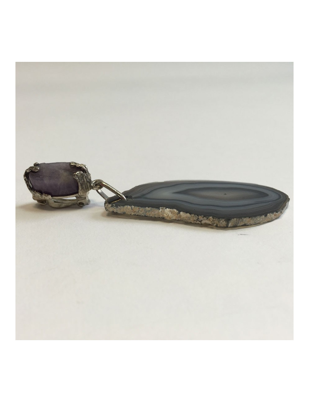 xxx Boucles d'oreille clips YVES SAINT LAURENT en pierre violette