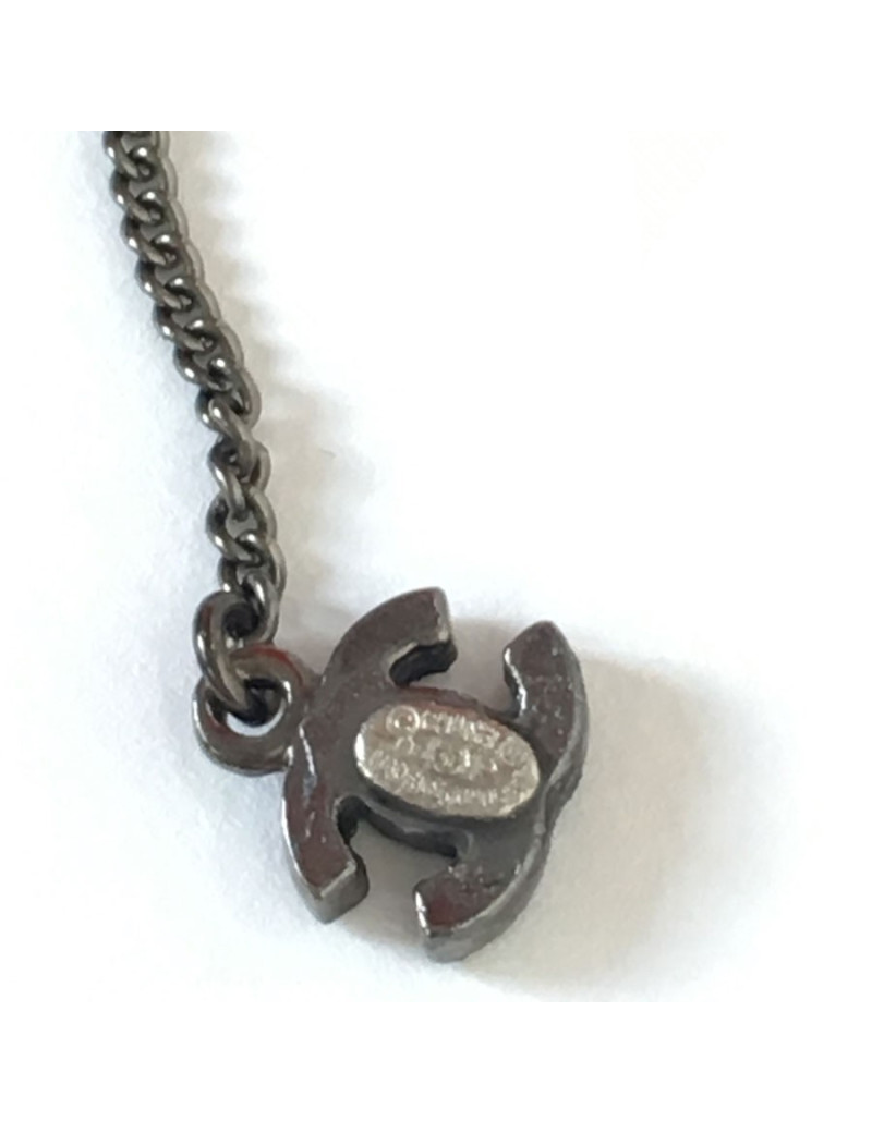 CHANEL Black Pearl Necklace and silver strings