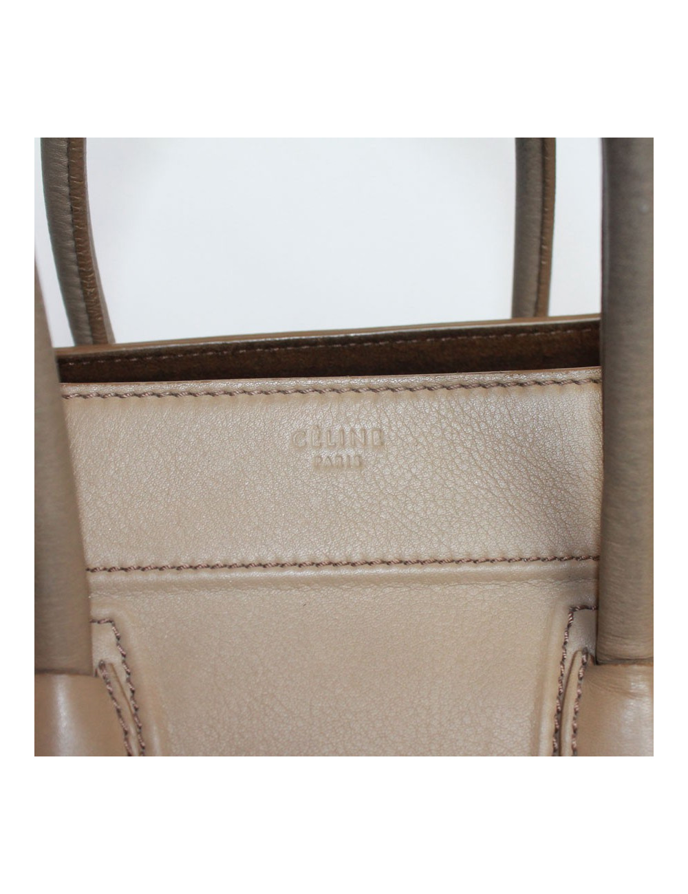 Bag luggage "Phantom" CELINE leather taupe