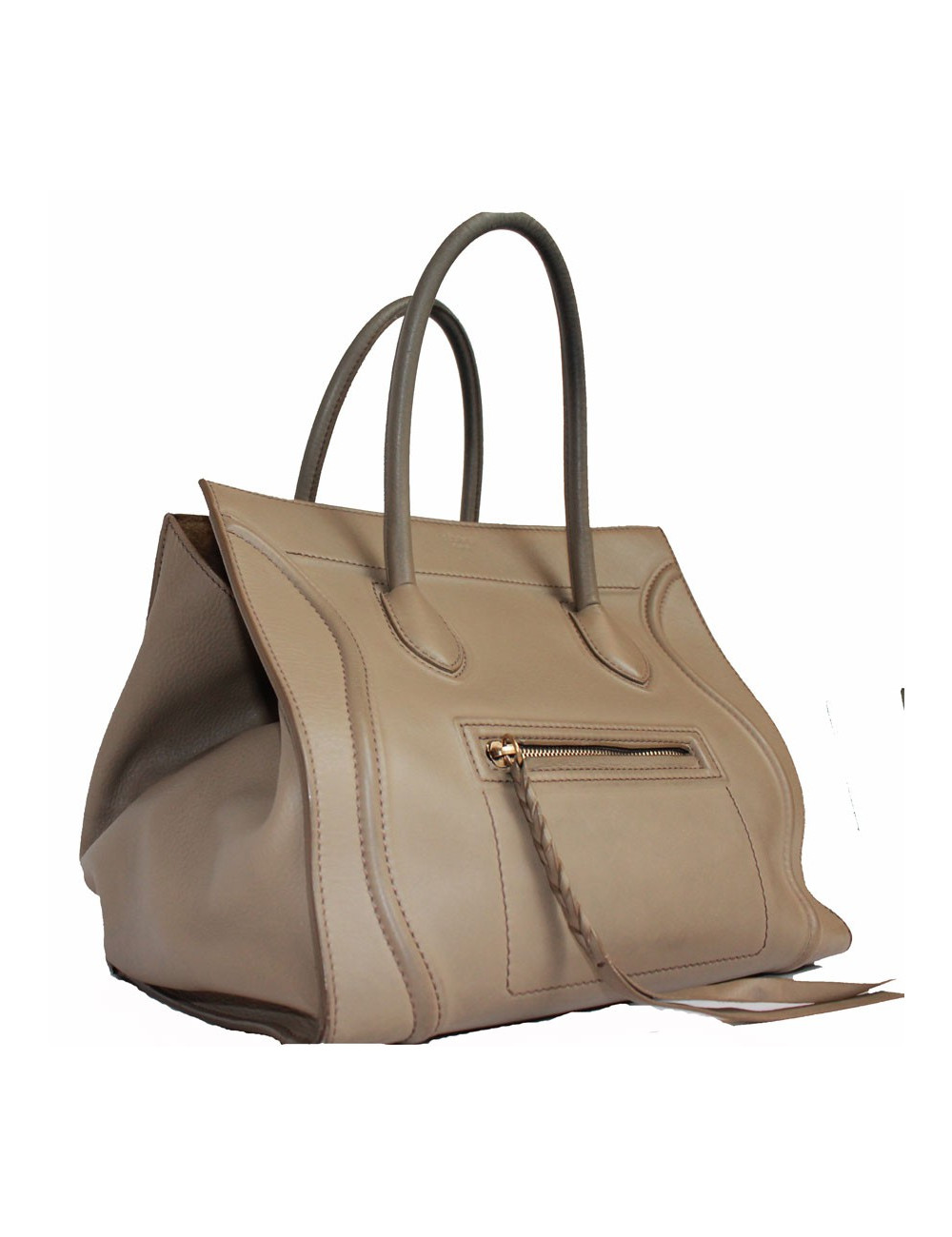 Bag luggage "Phantom" CELINE leather taupe