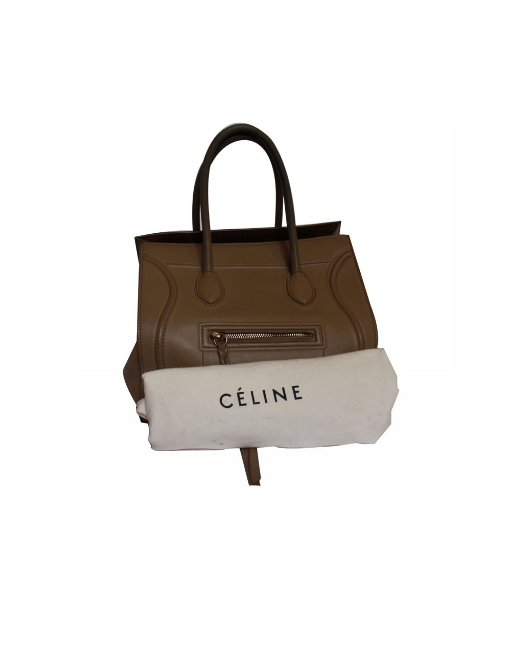 Bag luggage "Phantom" CELINE leather taupe