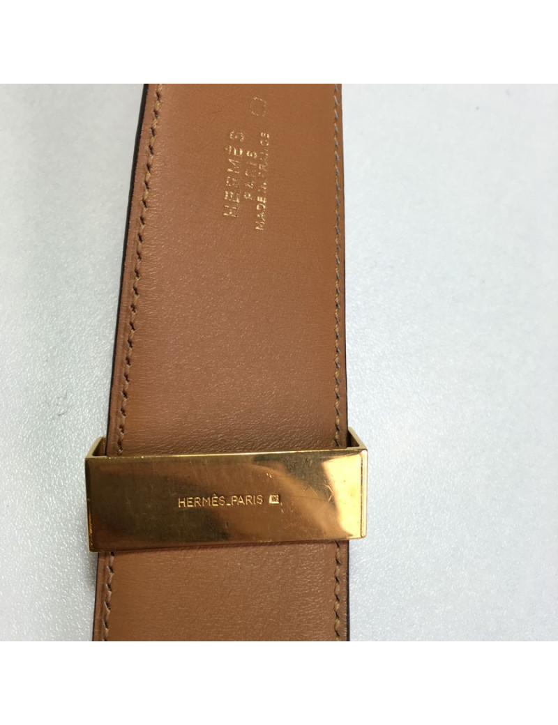 Ceinture HERMES CDC  t 76 en crocodile orange