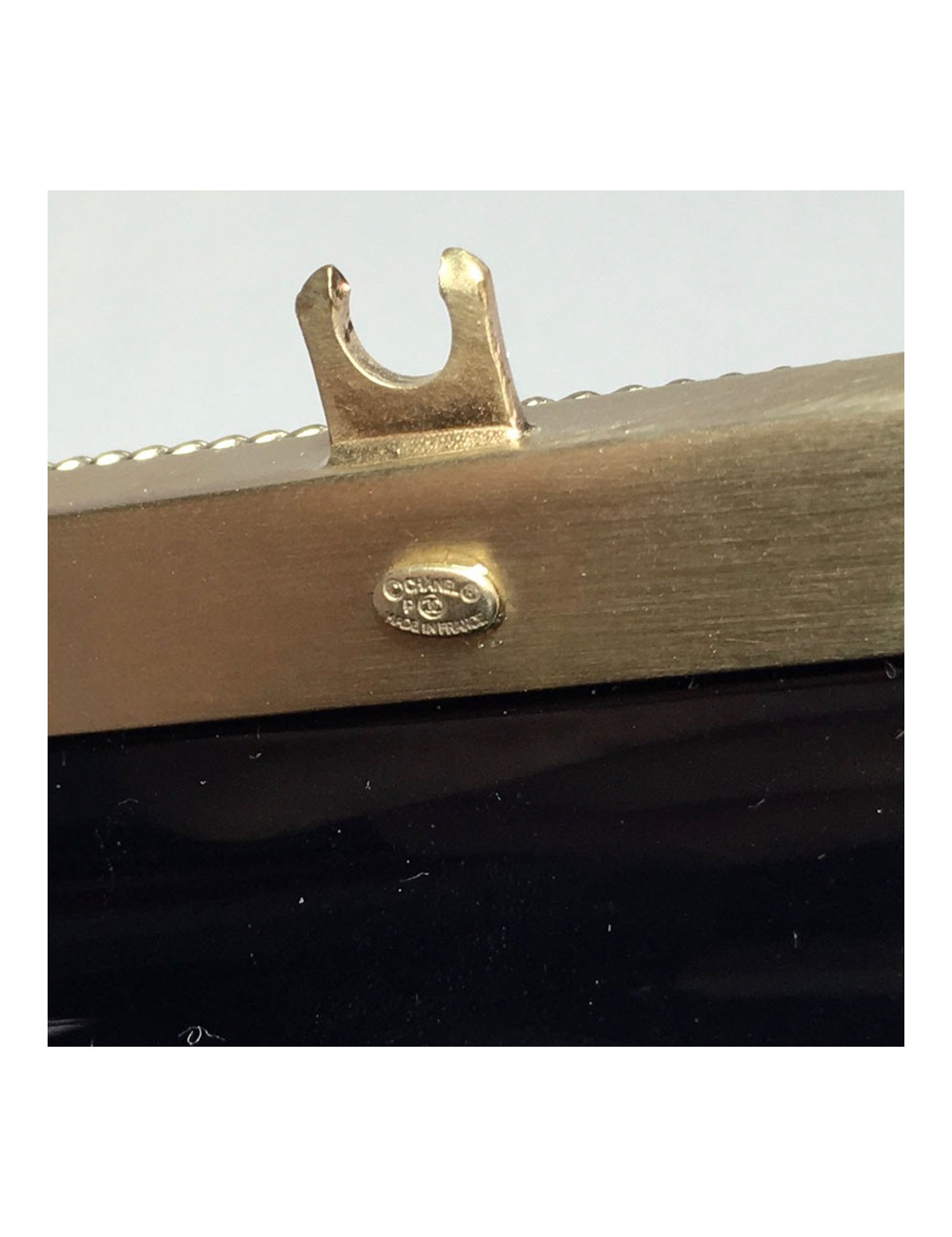 CHANEL Byzantine cuff  bracelet in black resin, gilded metal and colored molten glass 