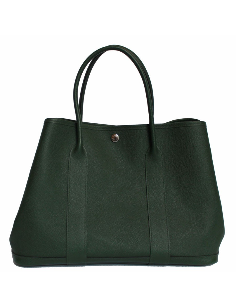 Garden Party HERMES epsom green leather bag