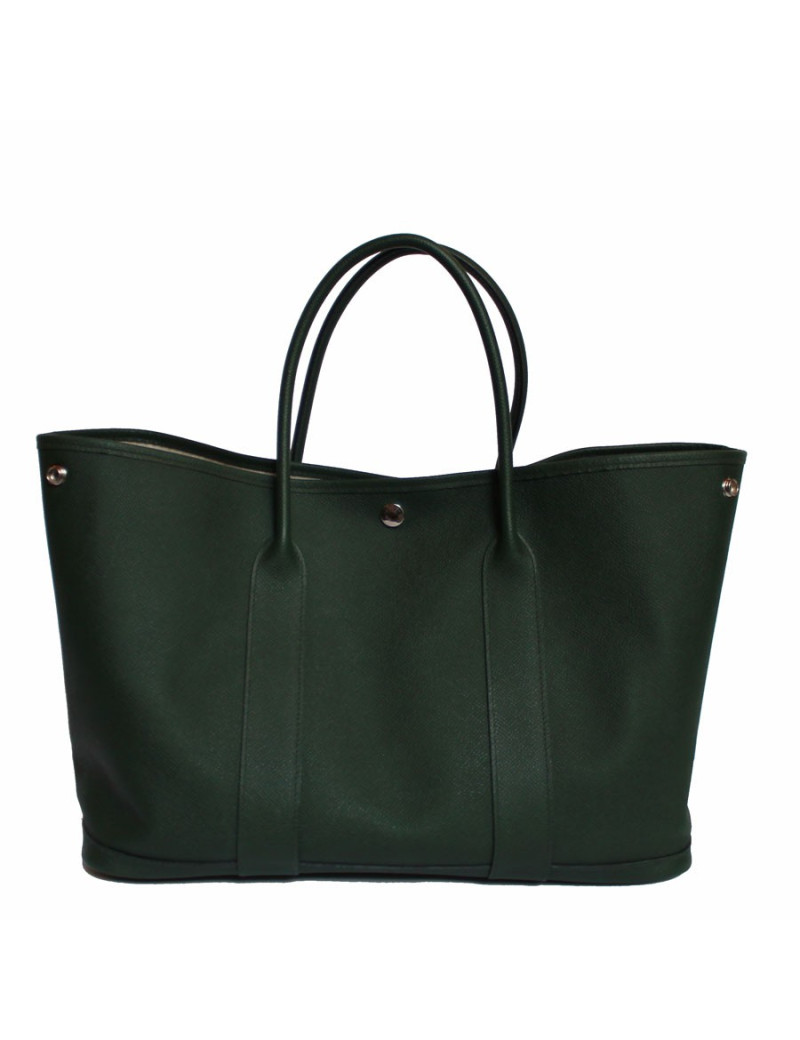 Garden Party HERMES epsom green leather bag