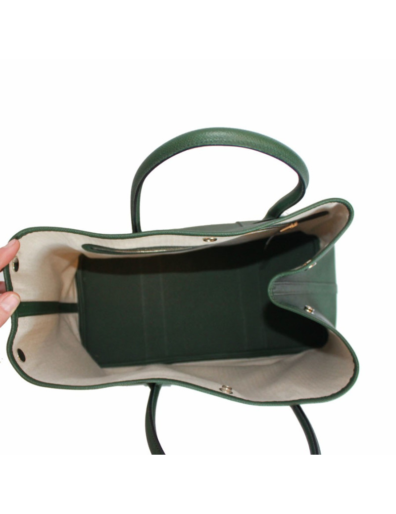 Garden Party HERMES epsom green leather bag