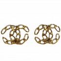 Gold metal Clips CHANEL CC earrings
