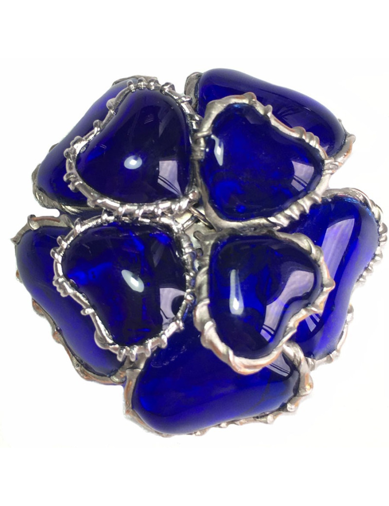 Sapphire glass GRIPOIX brooch