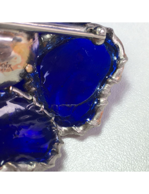 Sapphire glass GRIPOIX brooch