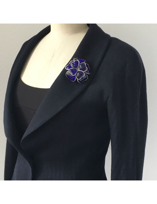 Sapphire glass GRIPOIX brooch