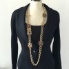 CHANEL 'Paris-Byzance' Couture Gilt Metal Necklace, CC and Molten Glass