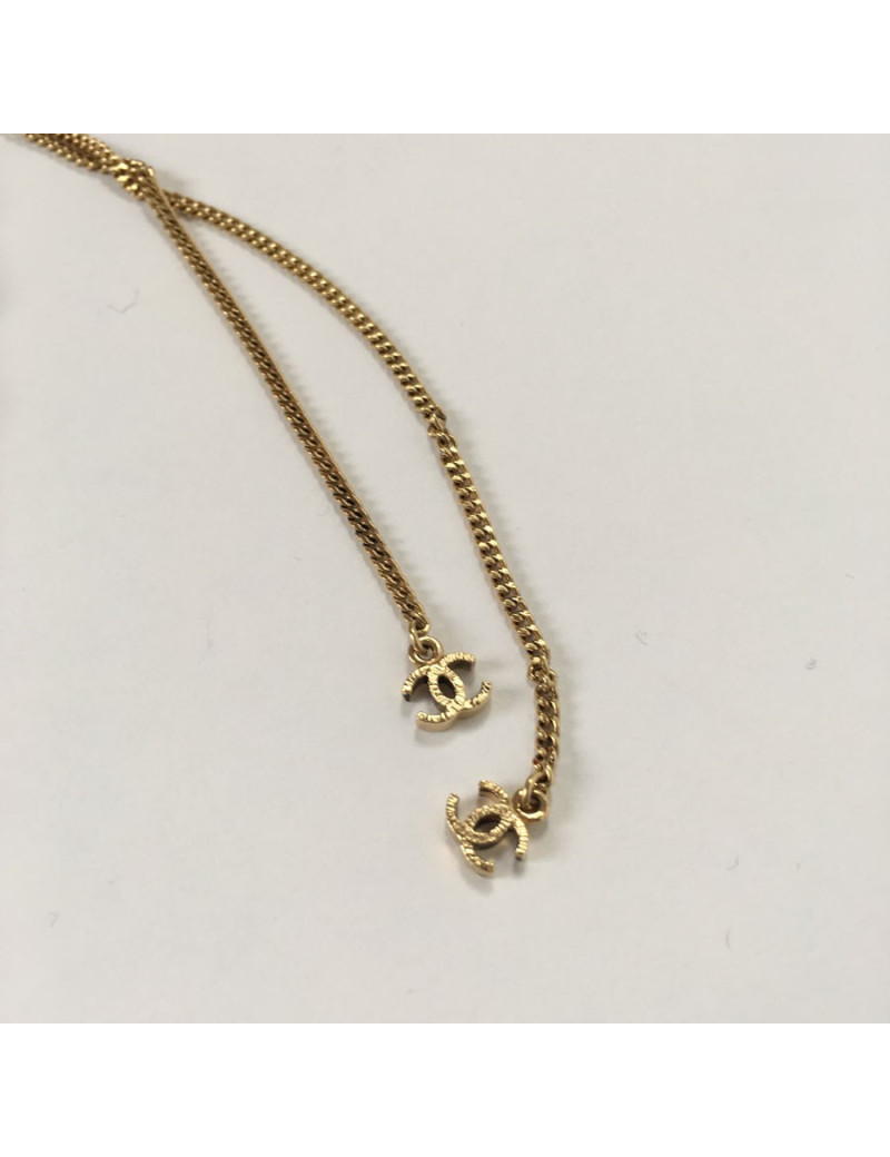 CHANEL 'Paris-Byzance' Couture Gilt Metal Necklace, CC and Molten Glass