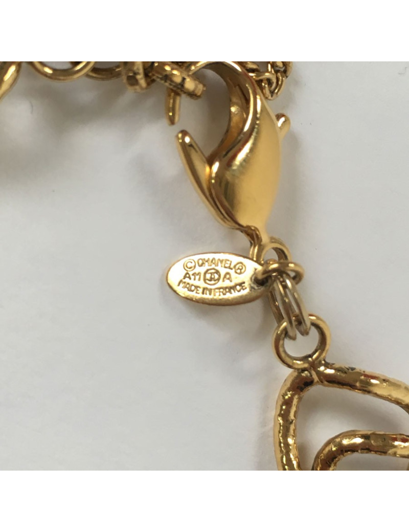 CHANEL 'Paris-Byzance' Couture Gilt Metal Necklace, CC and Molten Glass