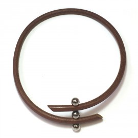 HERMES brown leather necklace