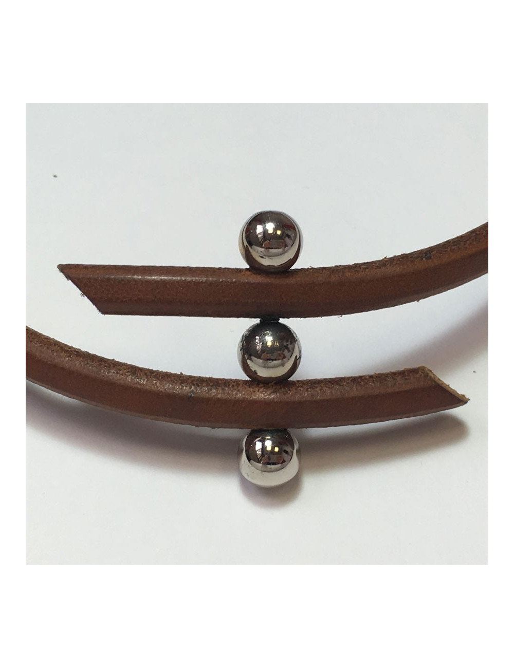 Collier HERMES en cuir marron