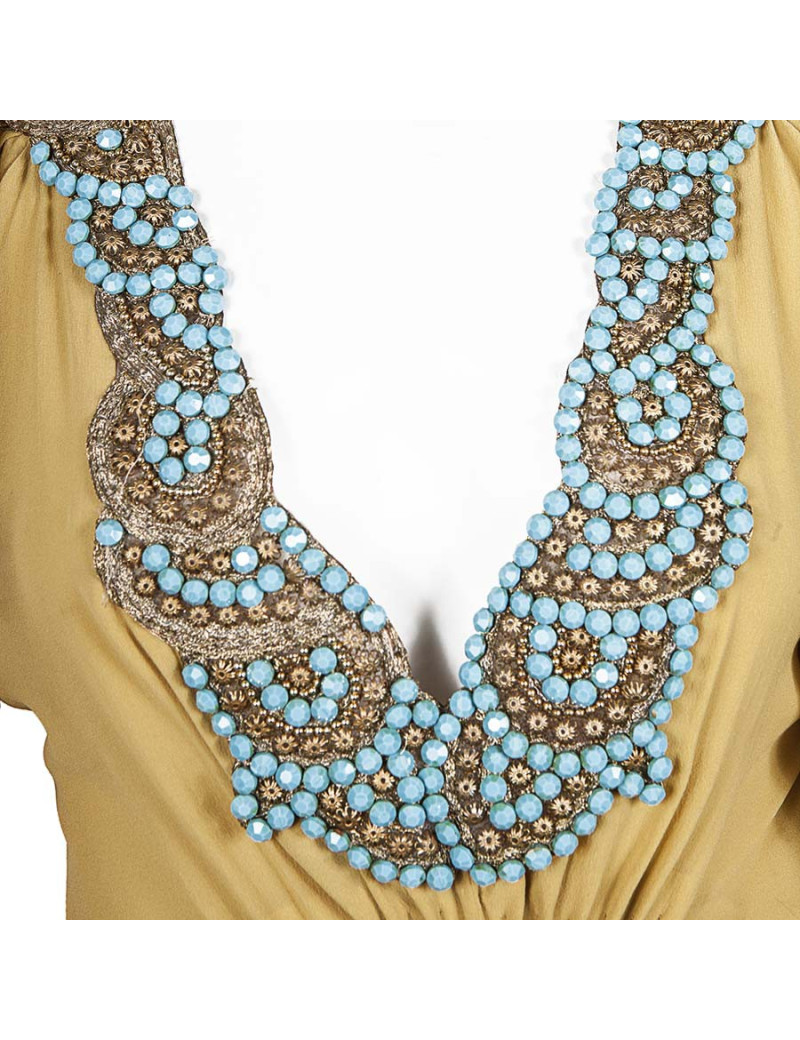 Mustard silk T38 dress CHRISTIAN DIOR