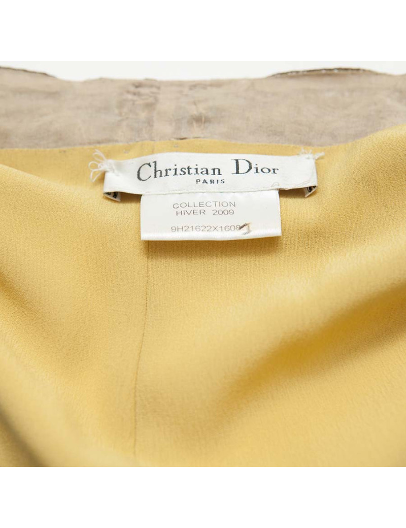 Mustard silk T38 dress CHRISTIAN DIOR