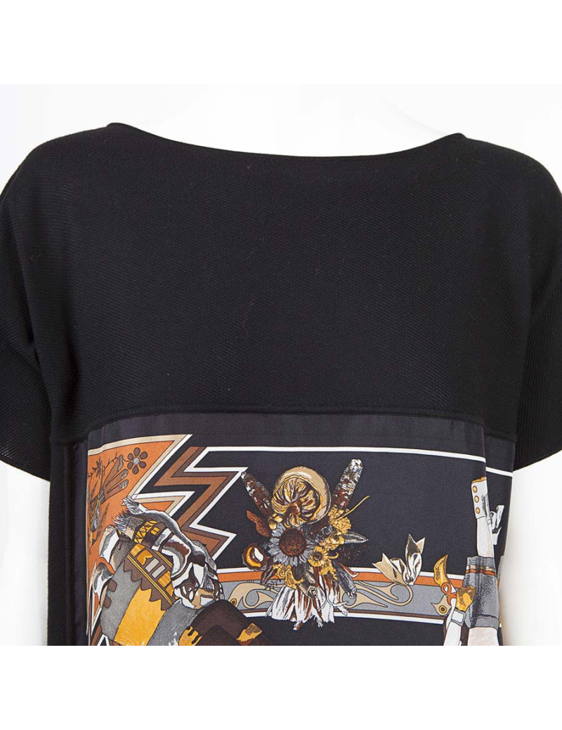 Robe foulard HERMES T36 soie imprimée