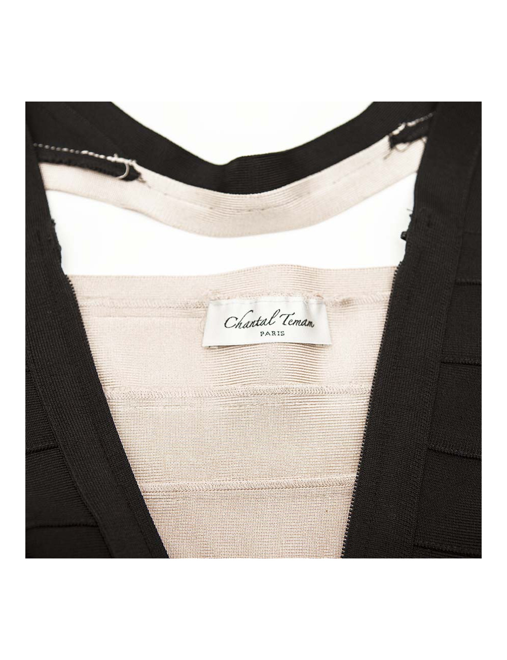 Robe CHANTAL TEMAM noire et vieux rose