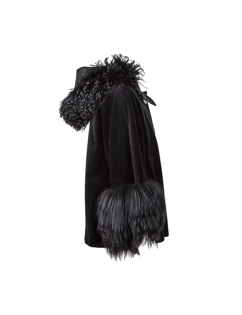 Veste DKNY en velours noir et fourrure