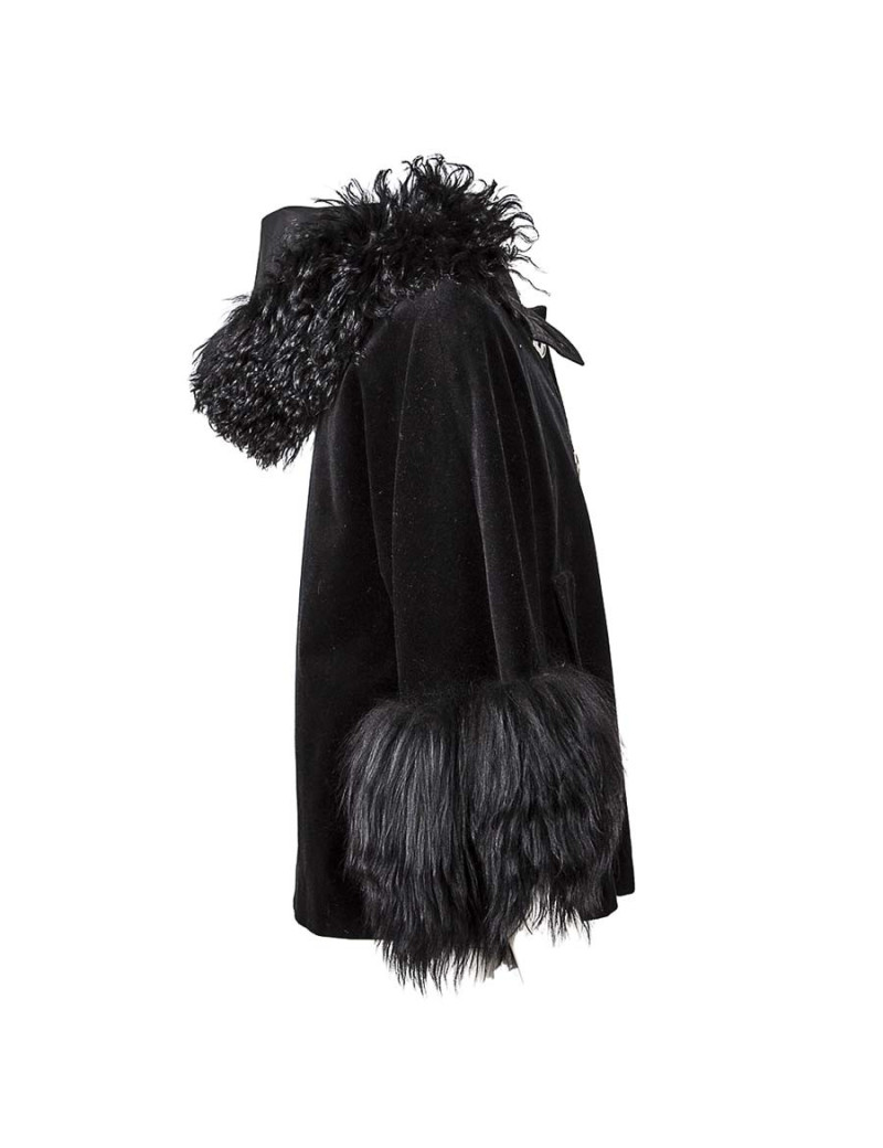 DKNY jacket in black velvet and fur