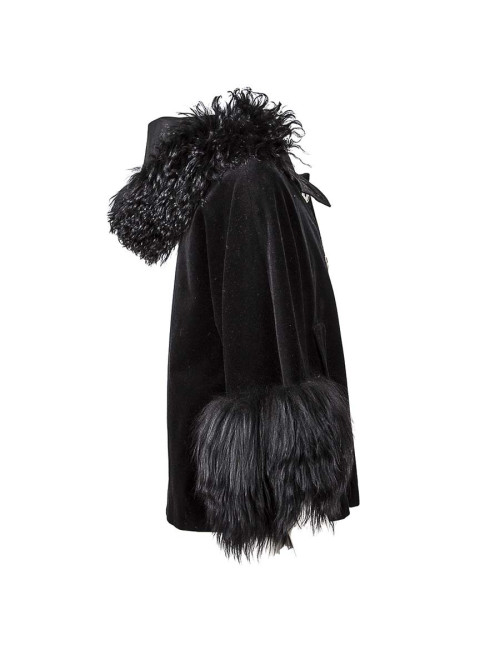 Veste DKNY en velours noir et fourrure