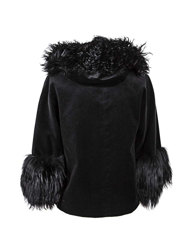Veste DKNY en velours noir et fourrure