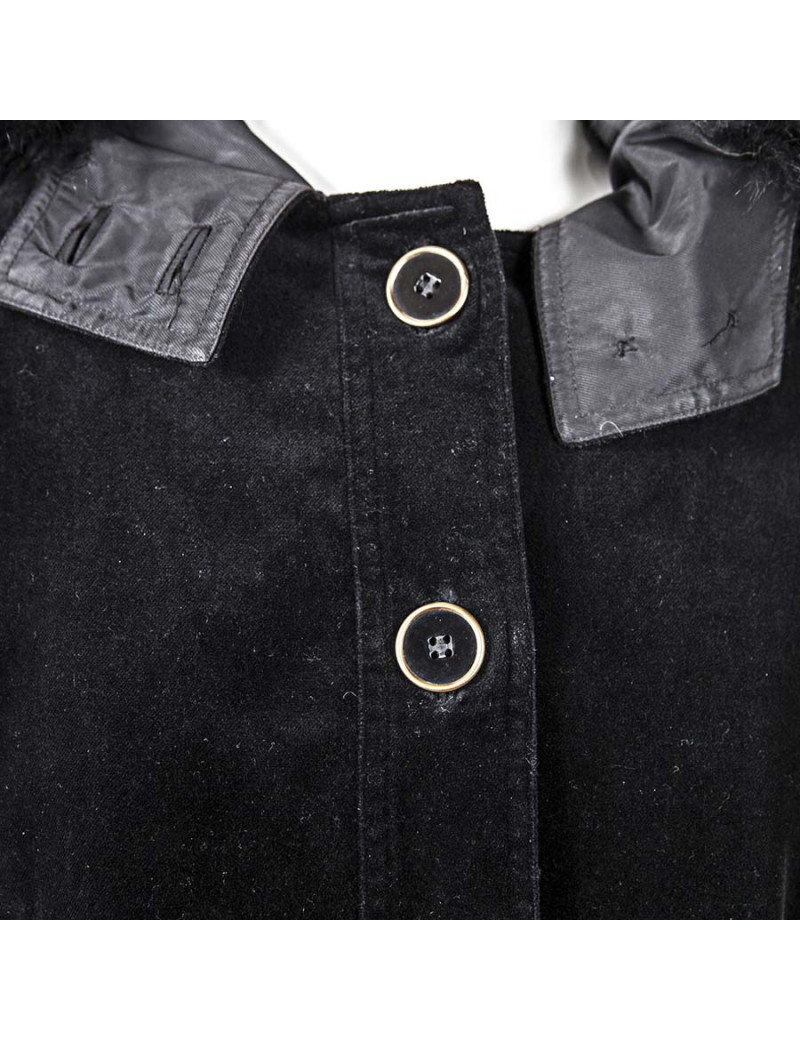 Veste DKNY en velours noir et fourrure