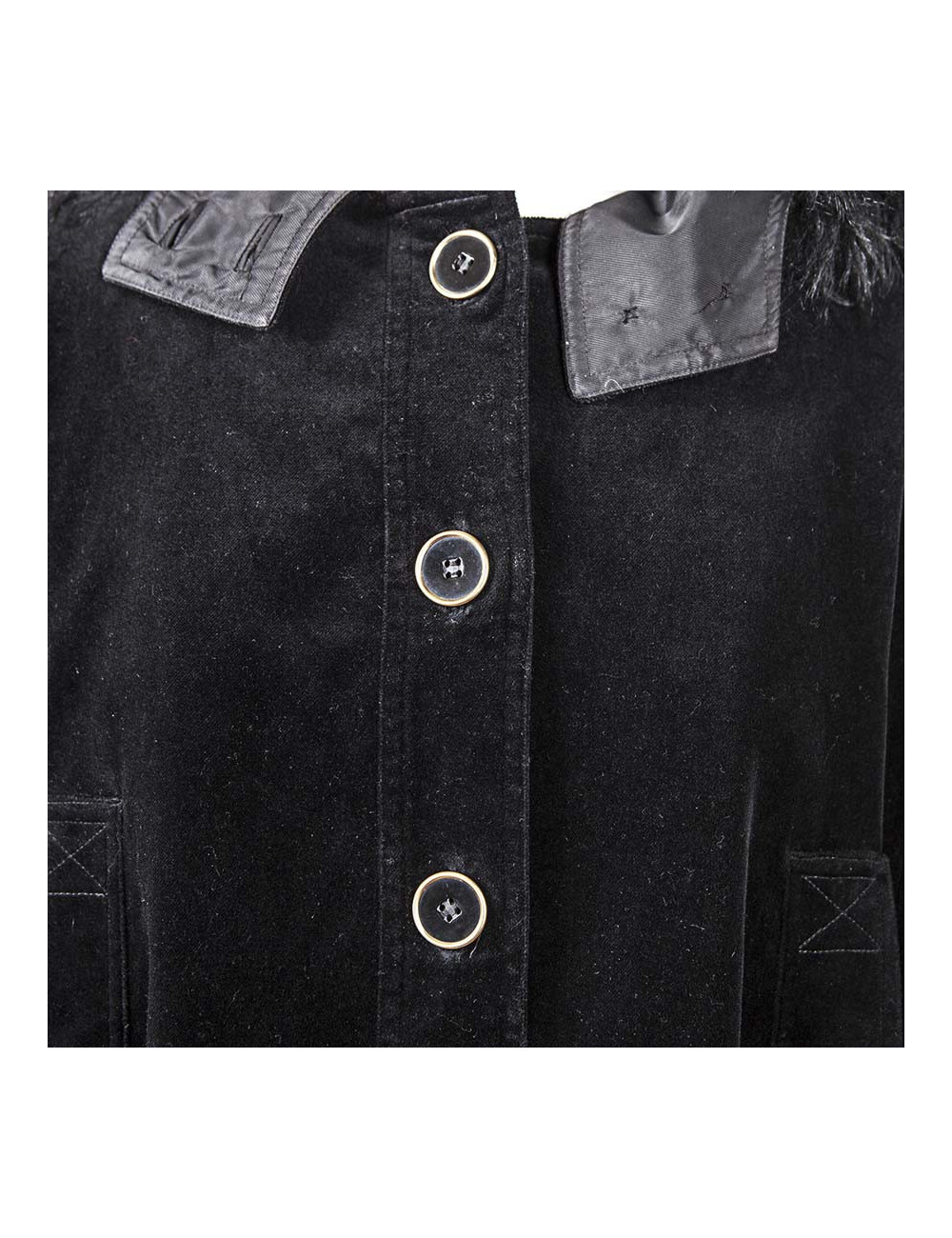 Veste DKNY en velours noir et fourrure