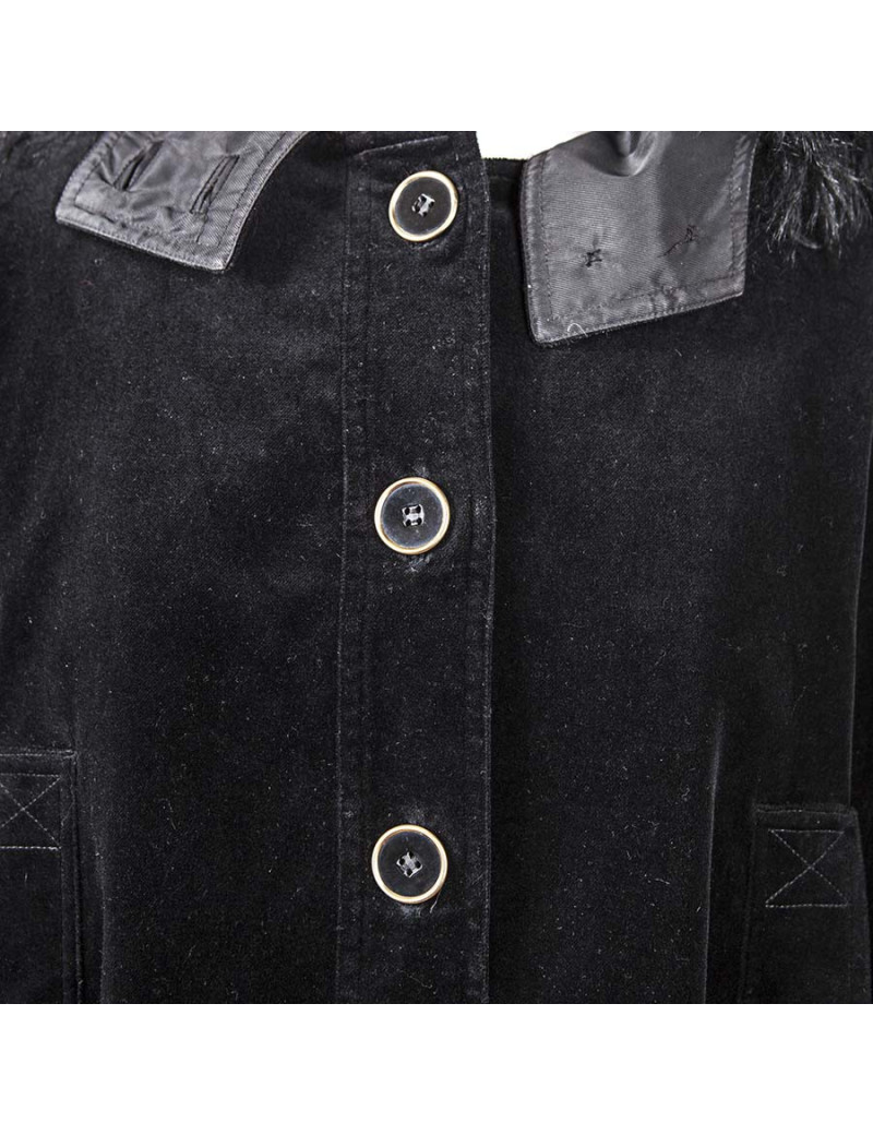 Veste DKNY en velours noir et fourrure