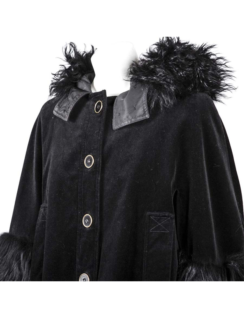 DKNY jacket in black velvet and fur