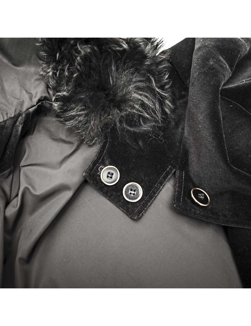 Veste DKNY en velours noir et fourrure