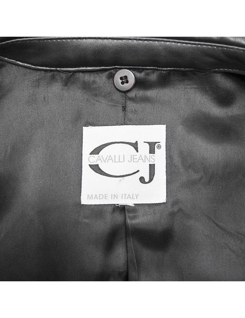 CAVALLI Jeans black leather jacket