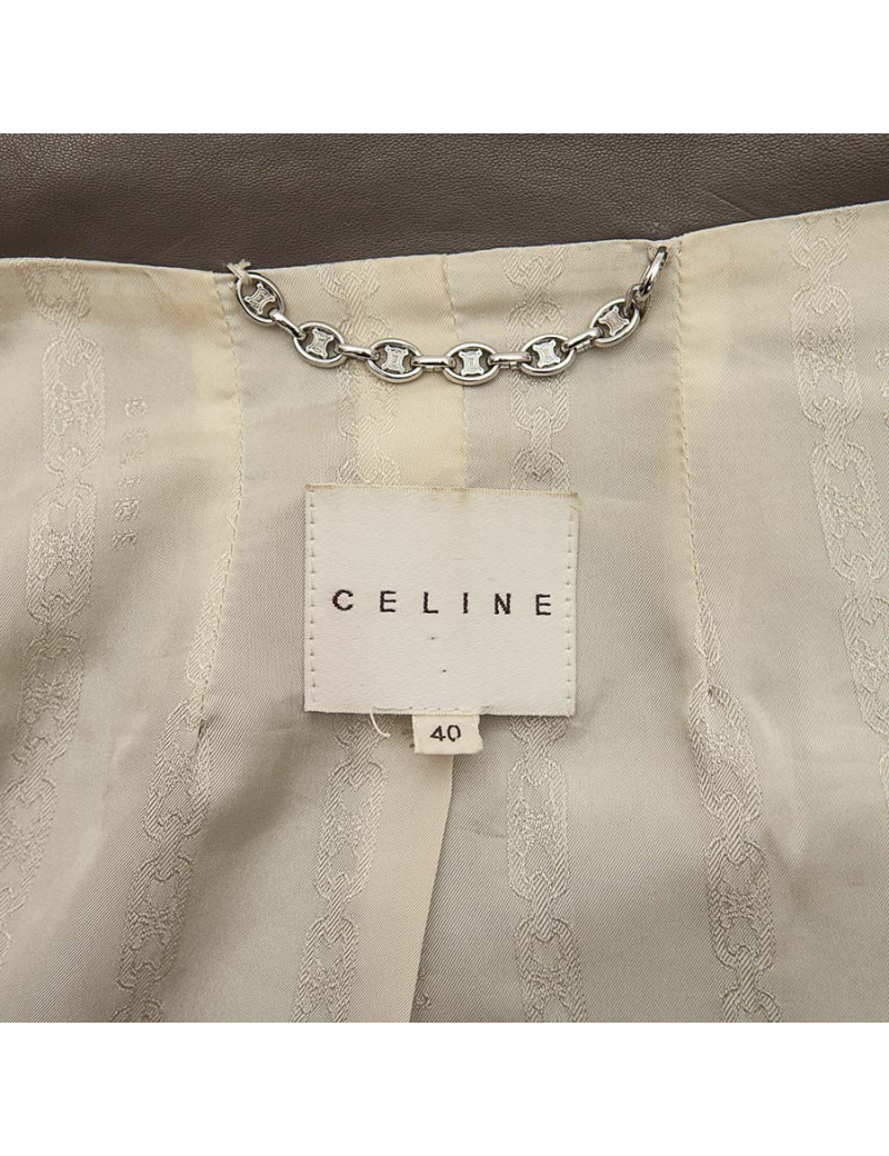 CELINE T40 grey leather jacket