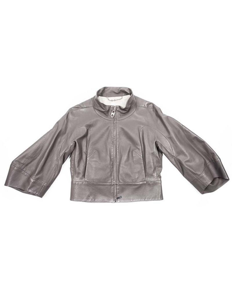 CELINE T40 grey leather jacket