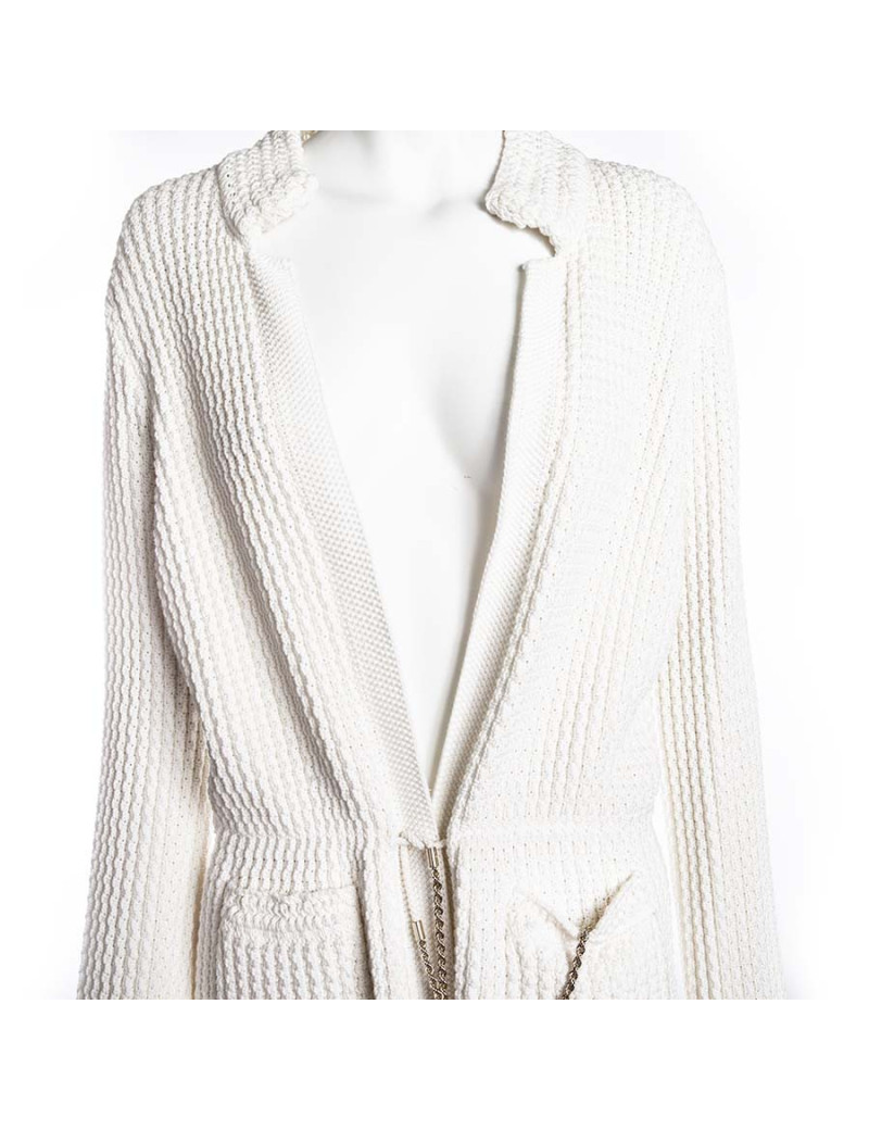 White CHANEL T 42 cotton long vest