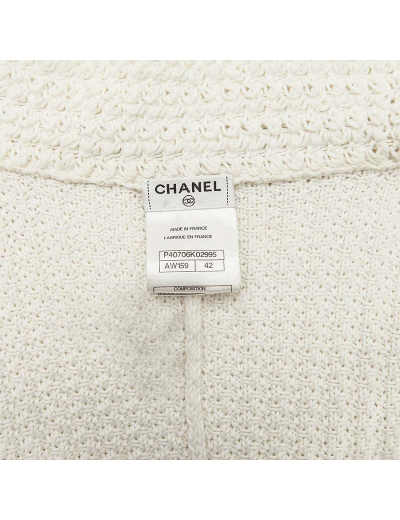 White CHANEL T 42 cotton long vest