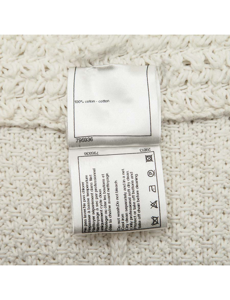 White CHANEL T 42 cotton long vest