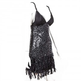 Dress Jenny Packham T10UK black sequined