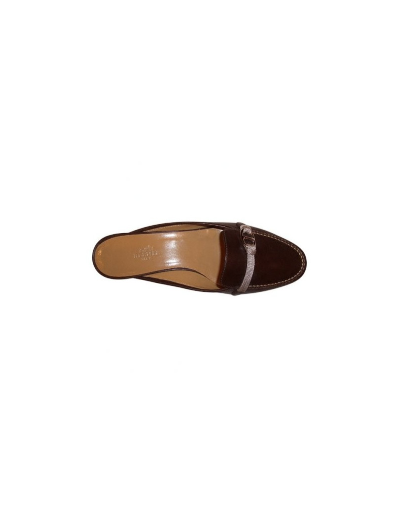 Mules cuir marron HERMÈS